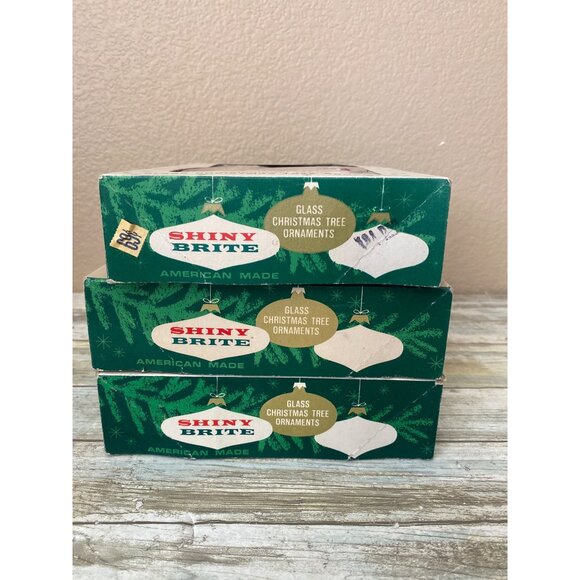 Vintage Shiny Brite Glass Ornaments – Eckardt & Sons USA Set of 36 in Boxes - Picture 5 of 16